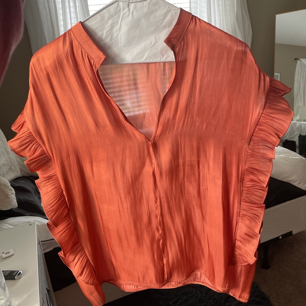 FRNCH Paris orange silk top